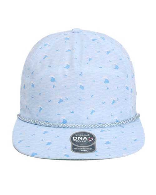 The Aloha Rope Cap - Blue Waves Front