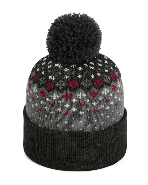 The Baniff Cuffed Beanie - Black Heather Front