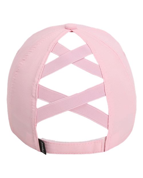 The Hinsen Performance Ponytail Cap - Light Pink Back