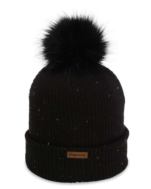The Montage Pom Cuffed Beanie - Black Back