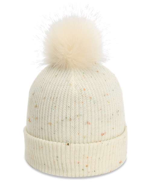 The Montage Pom Cuffed Beanie - Putty Front