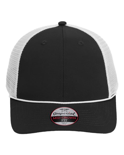 The Night Owl Performance Rope Cap - Black/ White Front