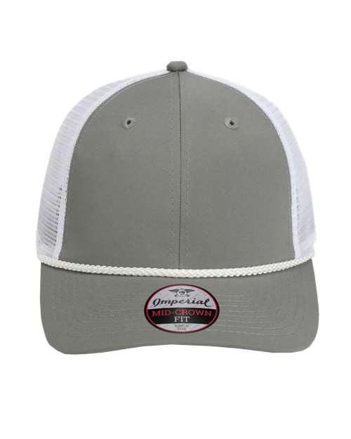 The Night Owl Performance Rope Cap - Grey/ White Front