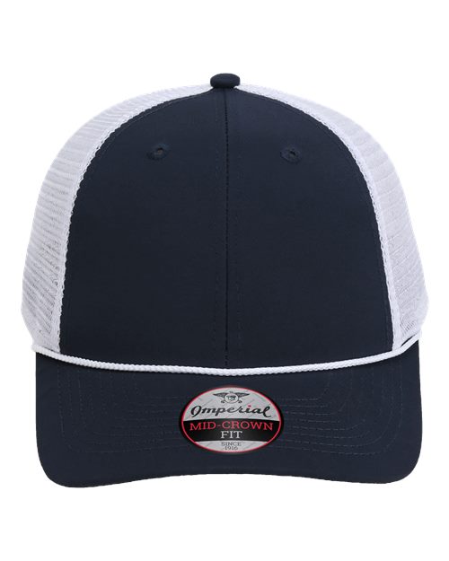 The Night Owl Performance Rope Cap - Navy/ White Front