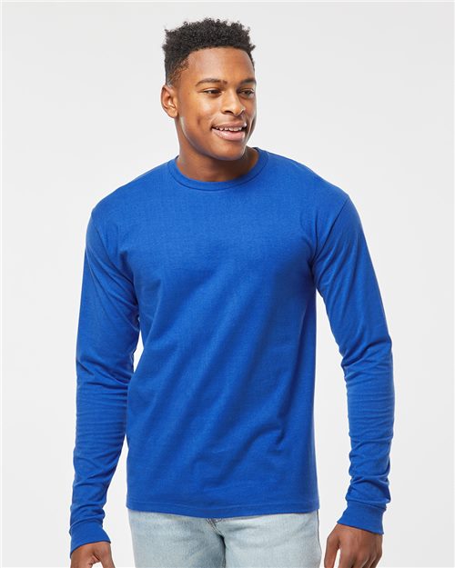 Unisex Heavyweight Jersey Long Sleeve T-Shirt - Safety Green Front