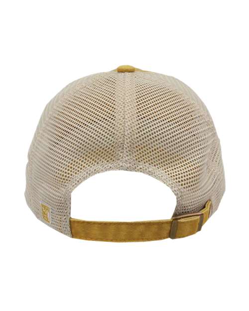 Pigment-Dyed Trucker Cap - Mustard Yellow/ Stone Back