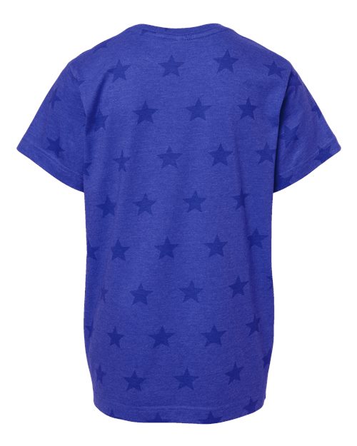 Youth Star Print Tee - Royal Star Back