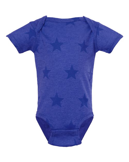 Infant Star Print Bodysuit - Royal Star Front