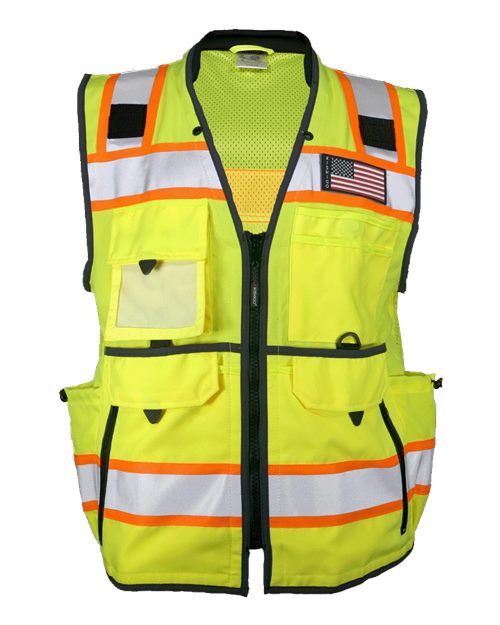 Unisex Ultimate Construction Class 2 Vest - Lime Front