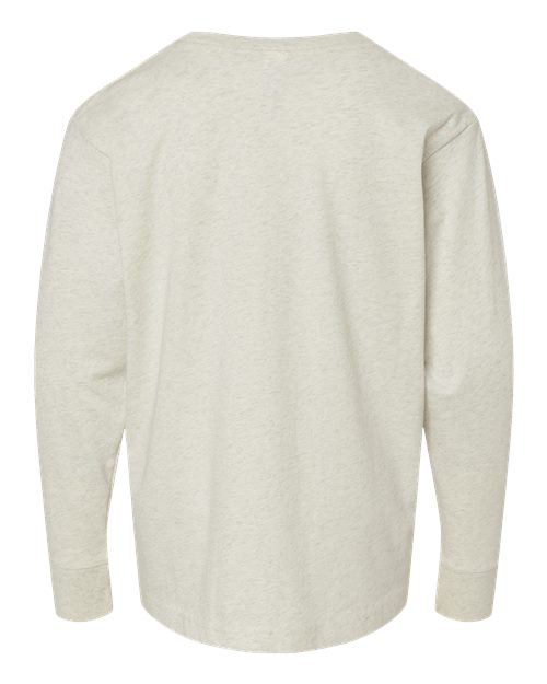 Youth Fine Jersey Long Sleeve Tee - Natural Heather Back