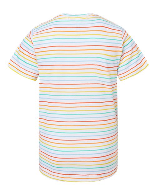 Youth Fine Jersey Tee - Rainbow Stripe Back