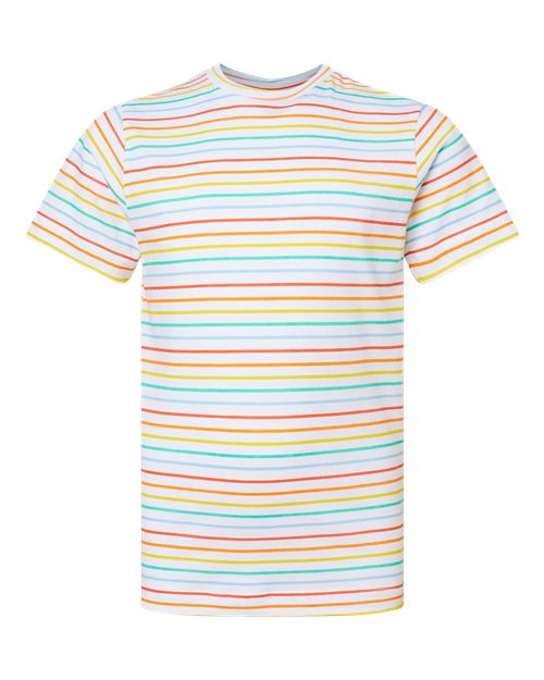 Youth Fine Jersey Tee - Rainbow Stripe Front