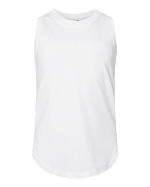 Girls' Relaxed Fine Jersey Tank - White Front