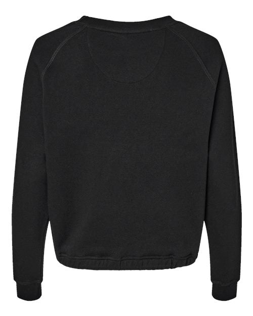 Women's Relaxed 3-End Boxy Fleece Crewneck Sweatshirt - Black Back
