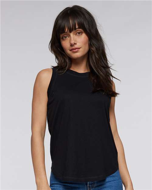 LAT Women's Relaxed Fine Jersey Tank - Model Front