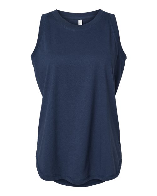 Women's Relaxed Fine Jersey Tank - Denim Front