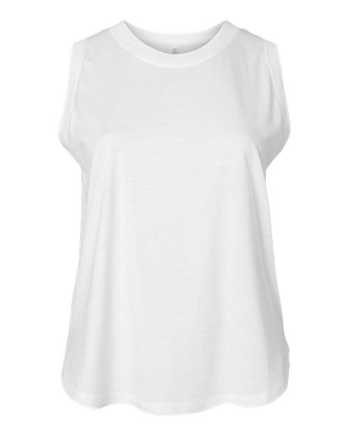 Women's Curvy Relaxed Fine Jersey Tank - White Front