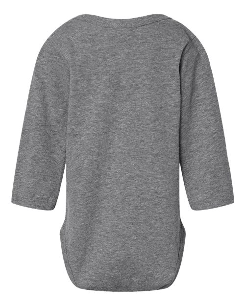 Infant Fine Jersey Long Sleeve Bodysuit - Granite Heather Back