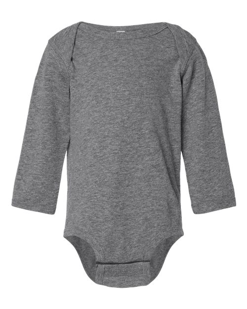Infant Fine Jersey Long Sleeve Bodysuit - Granite Heather Front