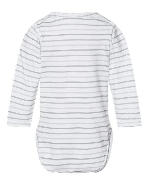 Infant Fine Jersey Long Sleeve Bodysuit - Shadow Stripe Back