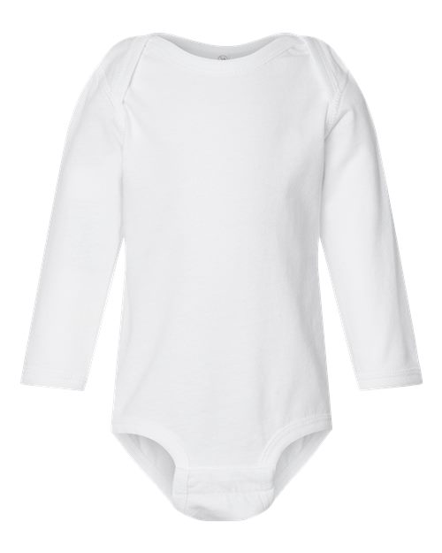 Infant Fine Jersey Long Sleeve Bodysuit - White Front