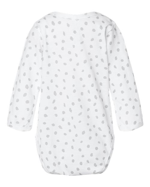 Infant Fine Jersey Long Sleeve Bodysuit - White Spot Back