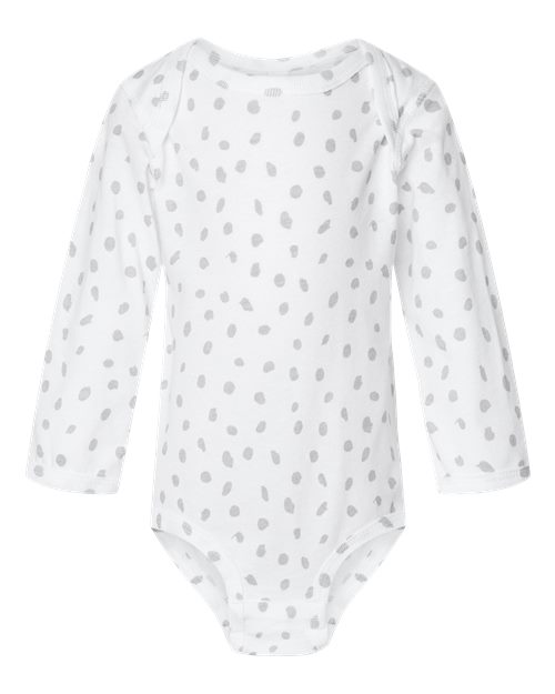 Infant Fine Jersey Long Sleeve Bodysuit - White Spot Front