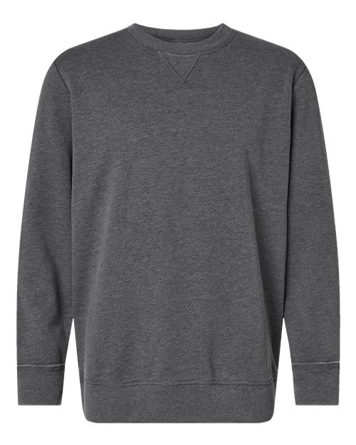 Unisex Vintage Wash Fleece Crewneck Sweatshirt - Washed Black Front