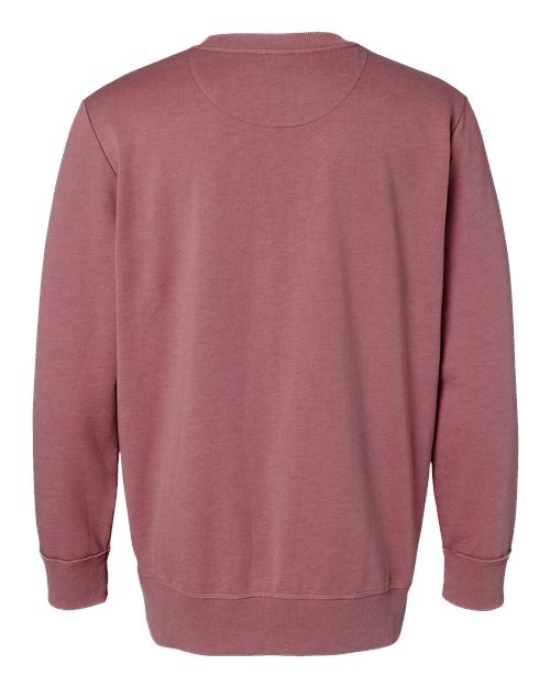 Unisex Vintage Wash Fleece Crewneck Sweatshirt - Washed Rouge Back