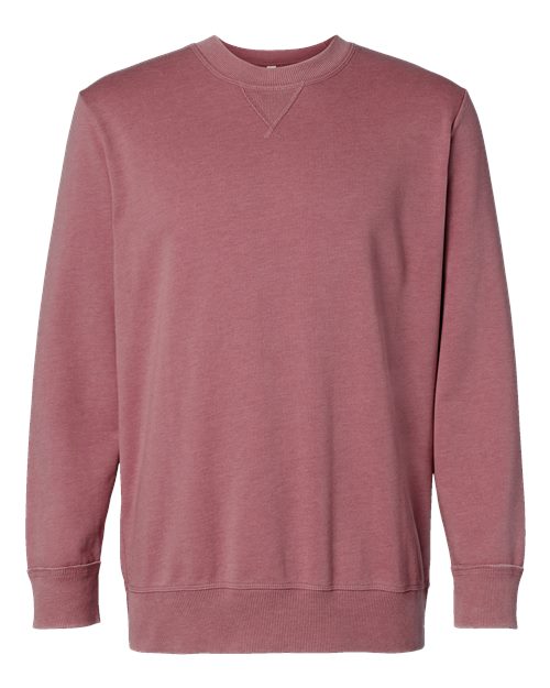 Unisex Vintage Wash Fleece Crewneck Sweatshirt - Washed Rouge Front