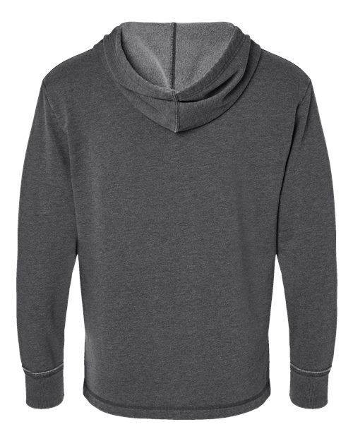 Unisex Vintage Wash Fleece Hoodie Sweatshirt - Washed Black Back