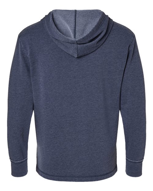 Unisex Vintage Wash Fleece Hoodie Sweatshirt - Washed Navy Back