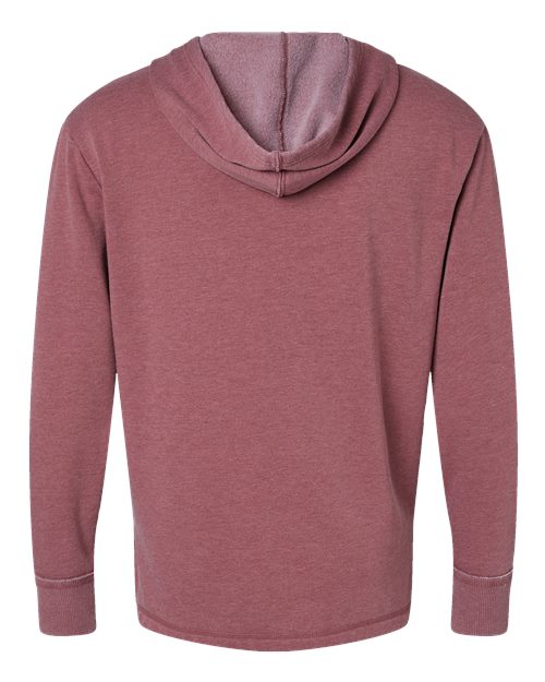 Unisex Vintage Wash Fleece Hoodie Sweatshirt - Washed Rouge Back
