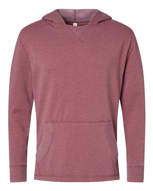 Unisex Vintage Wash Fleece Hoodie Sweatshirt - Washed Rouge Front