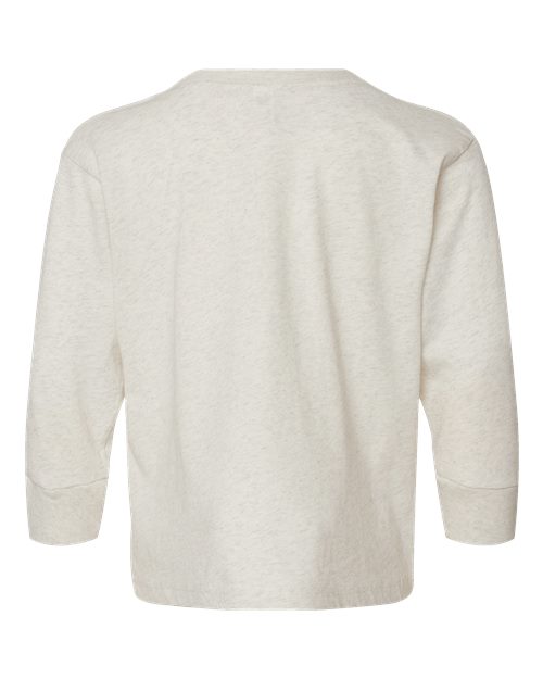 Toddler Fine Jersey Long Sleeve Tee - Natural Heather Back