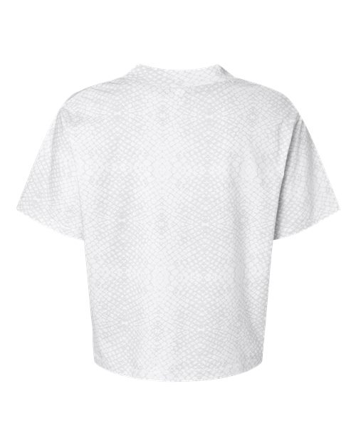 Women's Boxy Tee - White Reptile Back
