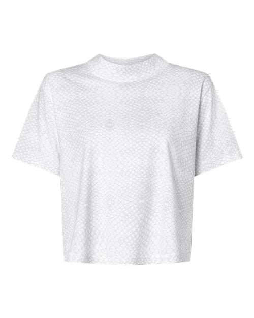 LAT Women's Boxy Tee - White Reptile Front