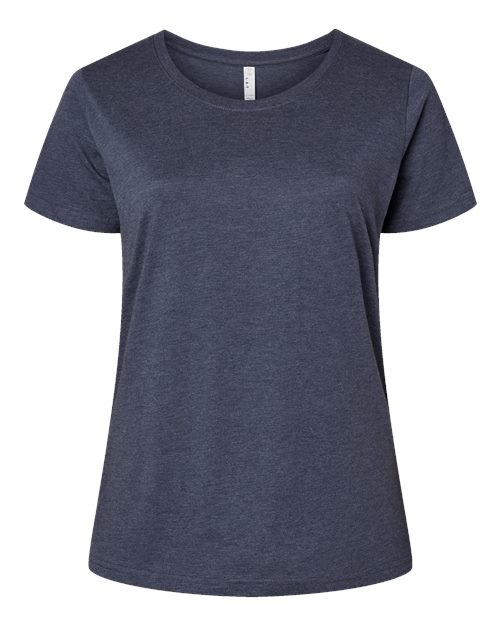 Women's Curvy Collection Fine Jersey Tee - Vintage Denim Front