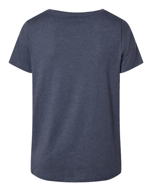 Women's Curvy Collection Fine Jersey V-Neck Tee - Vintage Denim Back