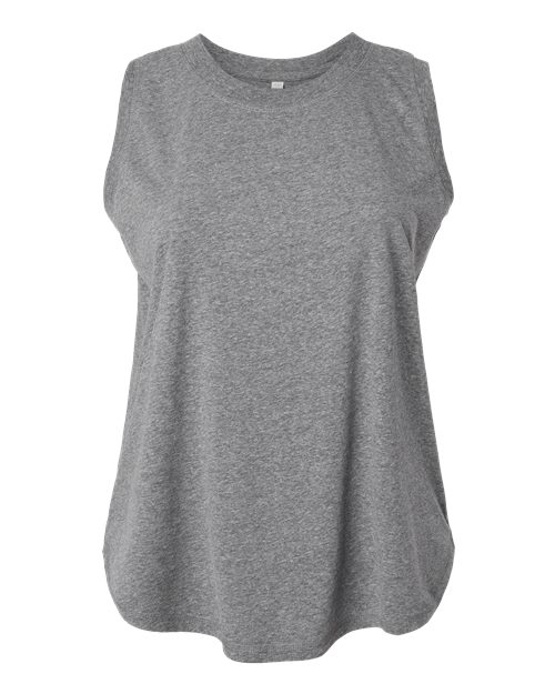 Women's Curvy Relaxed Fine Jersey Tank - Granite Heather Front