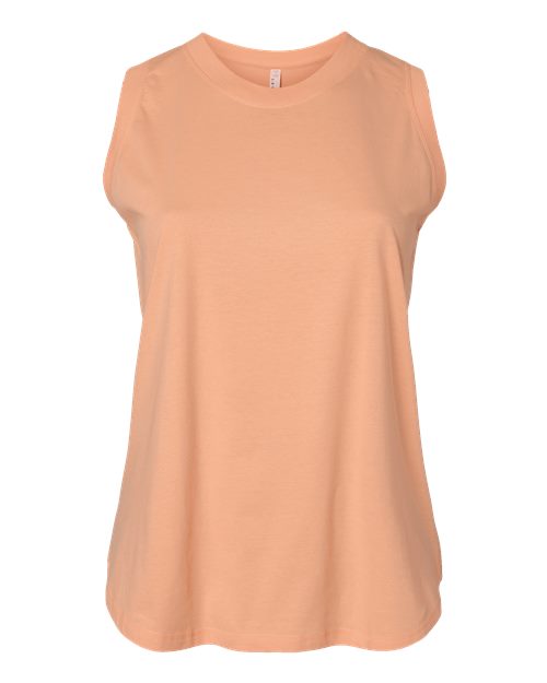 Women's Curvy Relaxed Fine Jersey Tank - Peachy Front