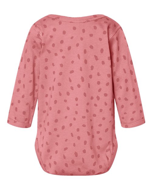 Infant Fine Jersey Long Sleeve Bodysuit - Mauvelous Spot Back