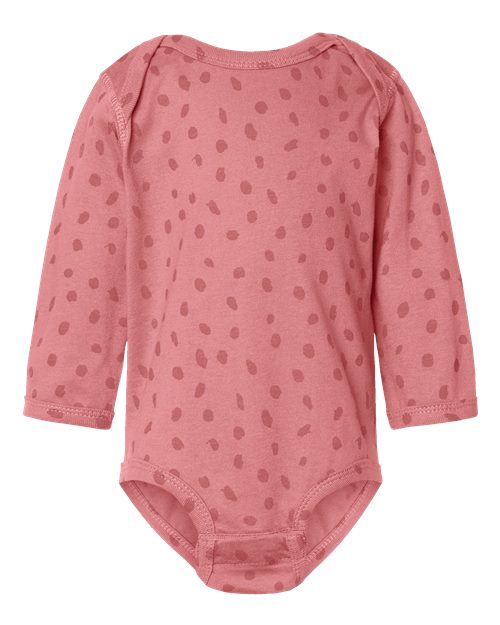 Infant Fine Jersey Long Sleeve Bodysuit - Mauvelous Spot Front