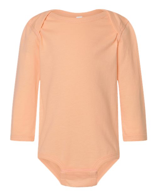 Infant Fine Jersey Long Sleeve Bodysuit - Peachy Front