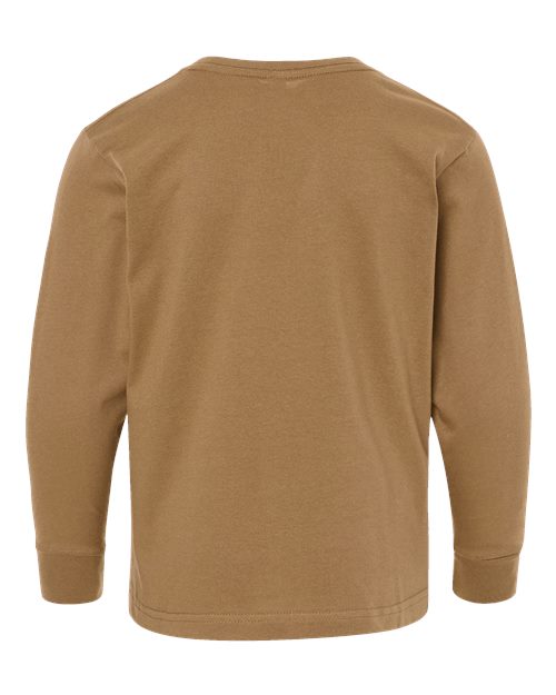 Youth Fine Jersey Long Sleeve Tee - Coyote Brown Back