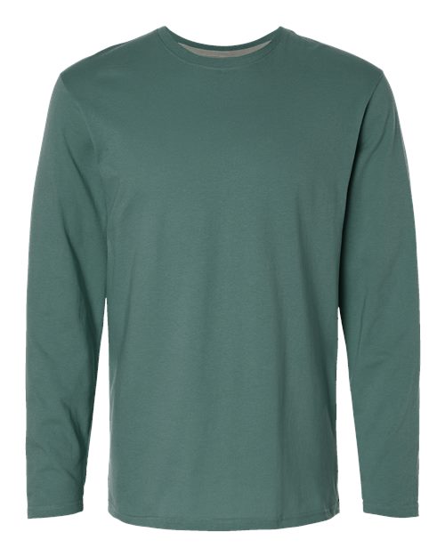 Men's Fine Jersey Long Sleeve Tee - Basil Front