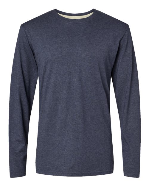 Men's Fine Jersey Long Sleeve Tee - Vintage Denim Front