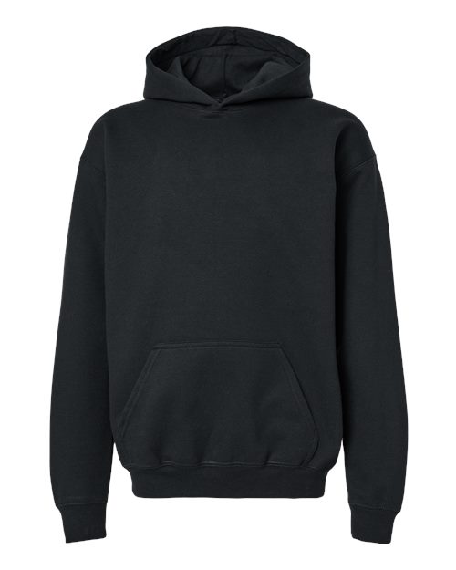 Gildan Youth Softstyle® Midweight Hooded Sweatshirt - Black Front