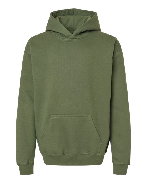 Youth Softstyle® Midweight Hooded Sweatshirt - Military Green Front