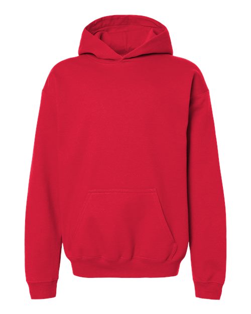 Youth Softstyle® Midweight Hooded Sweatshirt - Red Front